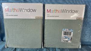 lot 2029 image: Martha Window Flutter Rod Pocket Panel 50x95 Qty 2 Panels Color Restoration Green.