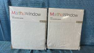 lot 2030 image: Martha Window Flutter Rod Pocket Panel 50x95 Qty 2 Panels Color Cool White.