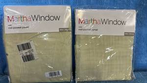 lot 2032 image: Martha Window Voile Rod Pocket Panel 60x95 Qty 2 Panels Color Hay.