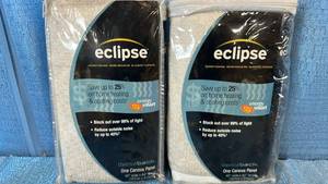 lot 2037 image: Eclipse Canova Rod Pocket Panel 42x84 Qty 2 Panels Color Ivory.