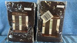 lot 2039 image: Elrene Essex Grommet Panel 50x84 Qty 2 Panels Color Chocolate.