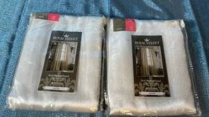 lot 2060 image: Royal Velvet Hilton Rod Pocket Panel 54x72 Qty 2 Panels Color Cool White.