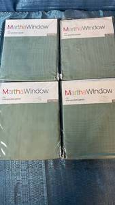 lot 2063 image: Martha Window Voile Rod Pocket Panel 60x72 Qty 4 Panels Color Restoration Green.