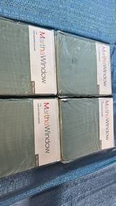 lot 2065 image: Martha Window Voile Rod Pocket Panel 60x72 Qty 4 Panels Color Restoration Green.