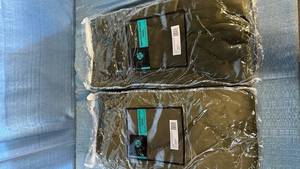 lot 2070 image: Exclusive Fabrics Blackout Velvet Curtain Panel. Pole Pocket With Hookbelt & Back Tabs 50x96. Qty 2 Panels Color Green.