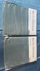 lot 2076 image: Martha Window Voile Rod Pocket Panel 60x72 Qty 2 Panels Color Abyss Green.