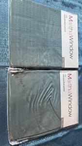 lot 2077 image: Martha Window Voile Rod Pocket Panel 60x72 Color Abyss Green.