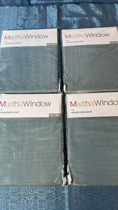 lot 2079 image: Martha Window Voile Rod Pocket Panel 60x72 Qty 4 Panels Color Abyss Green.