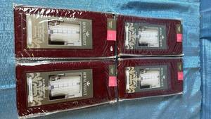 lot 2084 image: Royal Velvet Crushed Voile Rod Pocket Panel 50x72 Qty 4 Panels Color Palmetto Red.