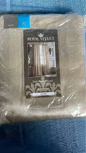 lot 3001 image: HILTON Royal Velvet Rod-Pocket Panel Curtains 54x95, Candlelight, PAIR