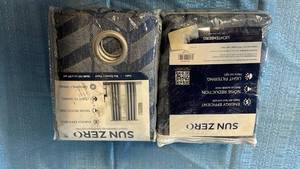 lot 3002 image: Sun Zero Grommet Panel Blackout Curtains Set, 50x95, PAIR