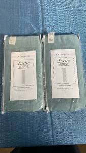 lot 3007 image: Liz Claiborne Lisette Aqua Dust Curtain Panels Set of 2, 60x45