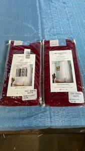 lot 3008 image: Liz Claiborne Lisette Rod Pocket Curtain Panels - Claret Red, 60x45