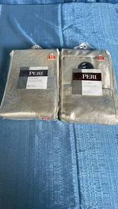 lot 3019 image: PERI Chevron Pattern Curtain Panels Set of 2, 50x84, Linen