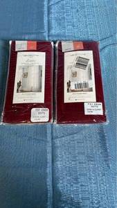 lot 3024 image: Liz Claiborne Lisette Rod Pocket Curtain Panels 60x84 Claret Red Set of 2