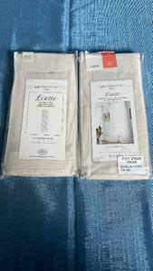 lot 3026 image: Liz Claiborne Lisette Ivory Rod Pocket Curtain Panels Set, 60x84