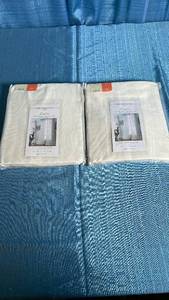 lot 3028 image: Liz Claiborne Lisette Ivory Pinch-Pleat Curtain Panels Set of 2, 50x84
