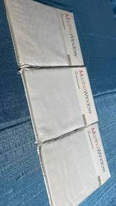 lot 3037 image: Martha Window Voile Rod Pocket Panels White Curtains Set, 3 Pack