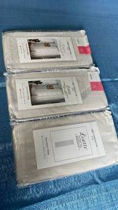 lot 3051 image: Liz Claiborne Lisette Rod Pocket Curtain Panels Set, 3 PACK, Ivory, 60x72