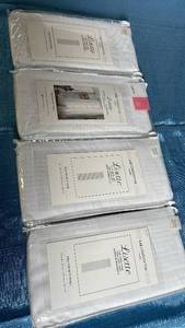 lot 3054 image: Liz Claiborne Lisette Rod Pocket Curtain Panels Set, 4 Pack, Cool White, 60x72