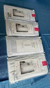 lot 3058 image: Liz Claiborne Lisette White Rod Pocket Curtain Panels Set, Cool White, 60x72