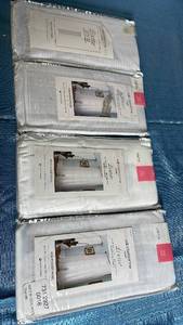 lot 3062 image: Liz Claiborne Lisette White Rod Pocket Curtain Panels Set, Cool White, 60x72