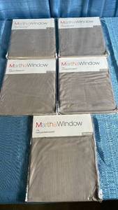 lot 3074 image: Martha Window Voile Rod-Pocket Curtain Panels Set of 5, Sullivan Khaki, 60x72