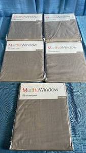 lot 3075 image: Martha Stewart Voile Rod Pocket Curtain Panels, 5 Pack, Sullivan Khaki, 60x72