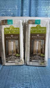 lot 8007 image: Royal Velvet Supreme Pinch Pleat Back Tab Curtain Panels 25x63 Cream
