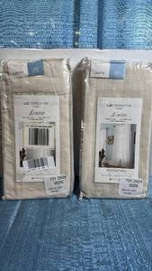 lot 8018 image: Liz Claiborne Lisette Ivory Rod Pocket Curtain Panels