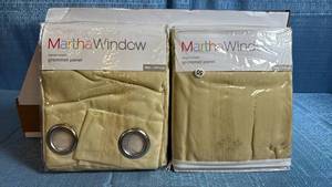 lot 8023 image: Martha Window Sunset Sheer Grommet Panel Curtains Set