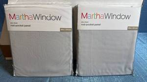 lot 8024 image: Martha Window Brand Airy Sheer Rod Pocket Curtain Panels 95 inch
