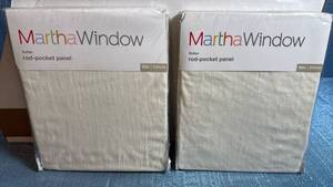 lot 8025 image: Martha Window Brand Flutter Rod Pocket Curtain Panels Set