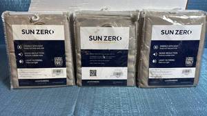 lot 8044 image: Sun Zero Energy Efficient Blackout Curtain Panels Set of 3