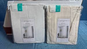 lot 8047 image: Liz Claiborne Lisette Ivory Voile Curtain Panels Set