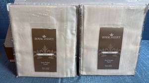 lot 8048 image: Royal Velvet Britton Rod Pocket Curtain Panels Set