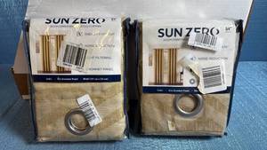 lot 8049 image: Sun Zero Cadiz Room Darkening Curtain Panels 50x84 Wheat Color Set of 2