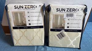 lot 8050 image: Sun Zero Thermal Lined Window Curtain Panels - Set of 2