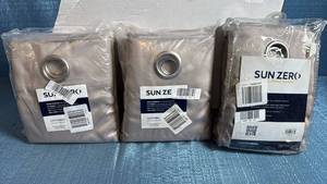 lot 8051 image: Sun Zero Blackout Curtain Panels Set of 3