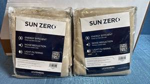 lot 8056 image: Sun Zero Blackout Curtain Panels Set of 2 Energy Efficient Noise Reduction