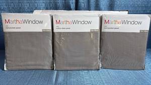 lot 8065 image: Martha Window Voile Rod-Pocket Panel Curtains 60in x 72in - Set of 3