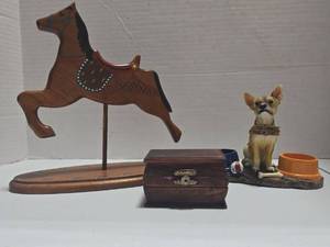 lot 328 image: Hand-Painted Carousel Horse and Decorative Items Lot