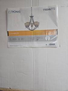 lot 333 image: Thomas Lighting Charles 5-Light Chandelier Moonlight Silver Finish