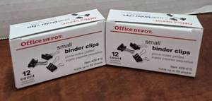 lot 364 image: (2) Office Depot� Brand Binder Clips Small  34  Wide  38  Capacity  Black  Box Of 12