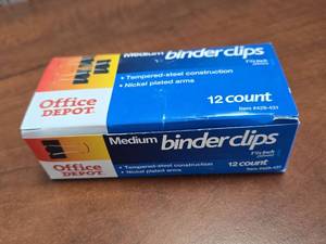 lot 365 image: Office Depot Medium Binder Clips Pack Of 12