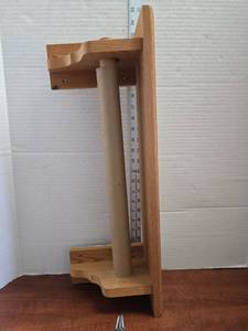 lot 384 image: Wooden TowelGift WrapPaper Towel Holder with Shelf.