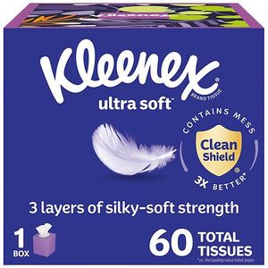 lot 408 image: Kleenex Ultra Soft Facial Tissues  2 Cube Boxes  60 Tissues per Box  3-Ply