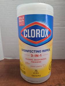 lot 432 image: Clorox Disinfecting Wipes Crisp Lemon Scent 75 Count New
