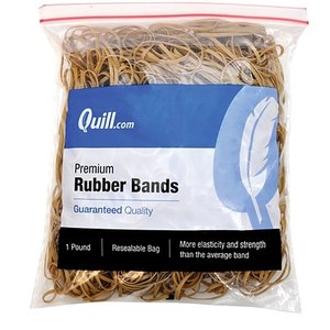 lot 434 image: Quill Brand Premium Rubber Band, #32, 3L x 18W, 1 lb Resealable Bag (790032)