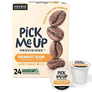 lot 439 image: Pick Me Up Provisions Breakfast Blend Coffee Keurig K-Cup Pods Light Roast 24Box (52967)